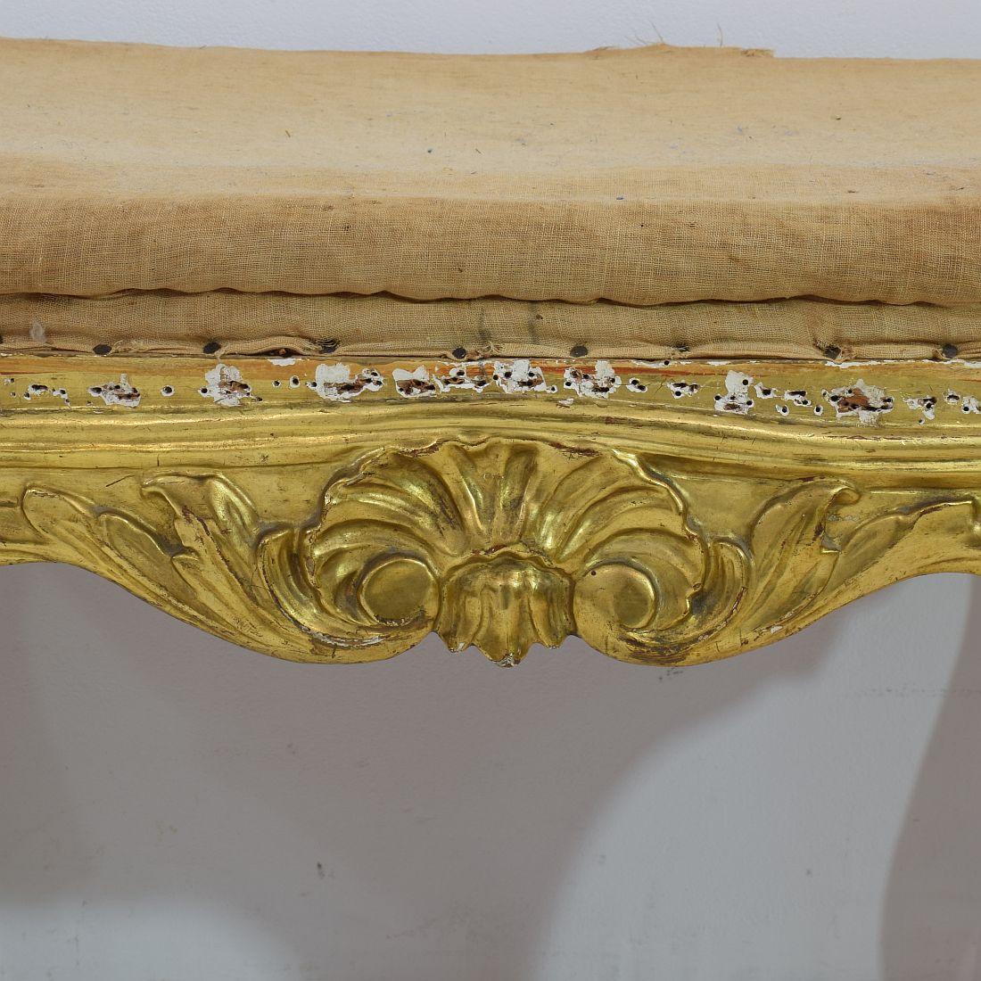 19th Century Spanish Gilded Louis XVI Style Carved Stool or Tabouret 6