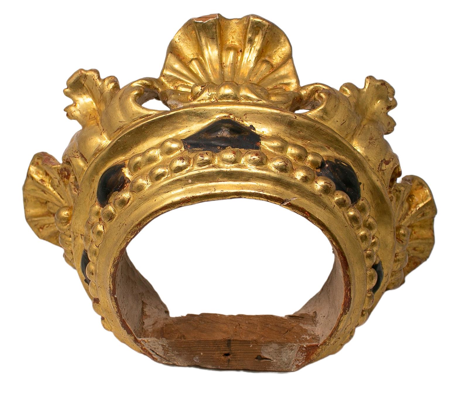 19th century Spanish giltwood crown.
