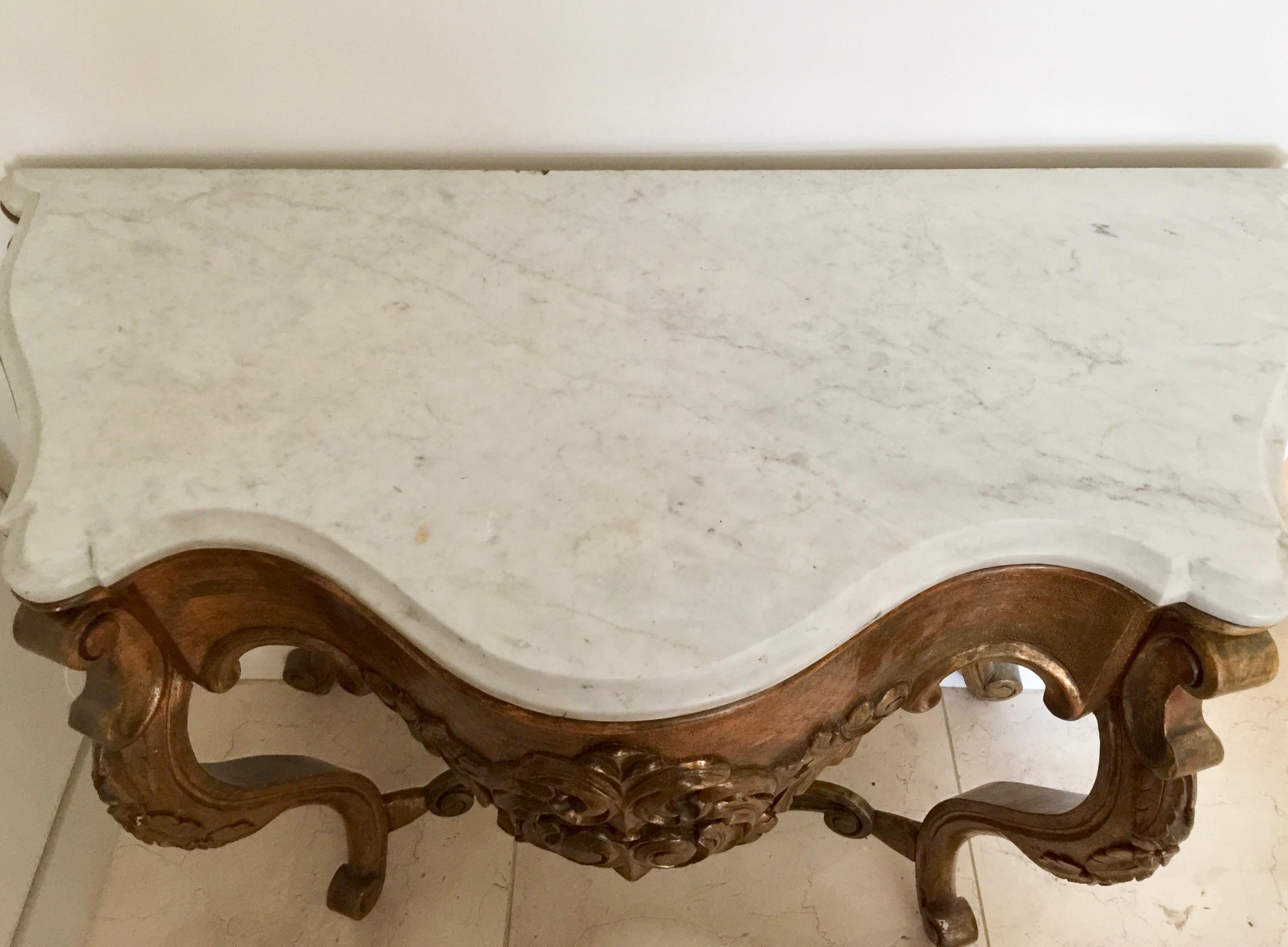 19th Century Spanish Giltwood Console 1