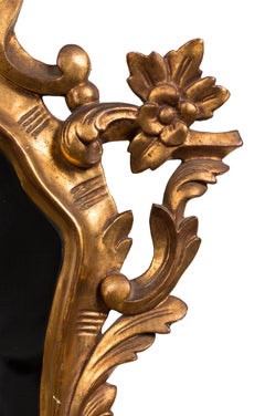 Giltwood Mirror Sconce, Etched Classical Design, Spain, 19th Century, Electric