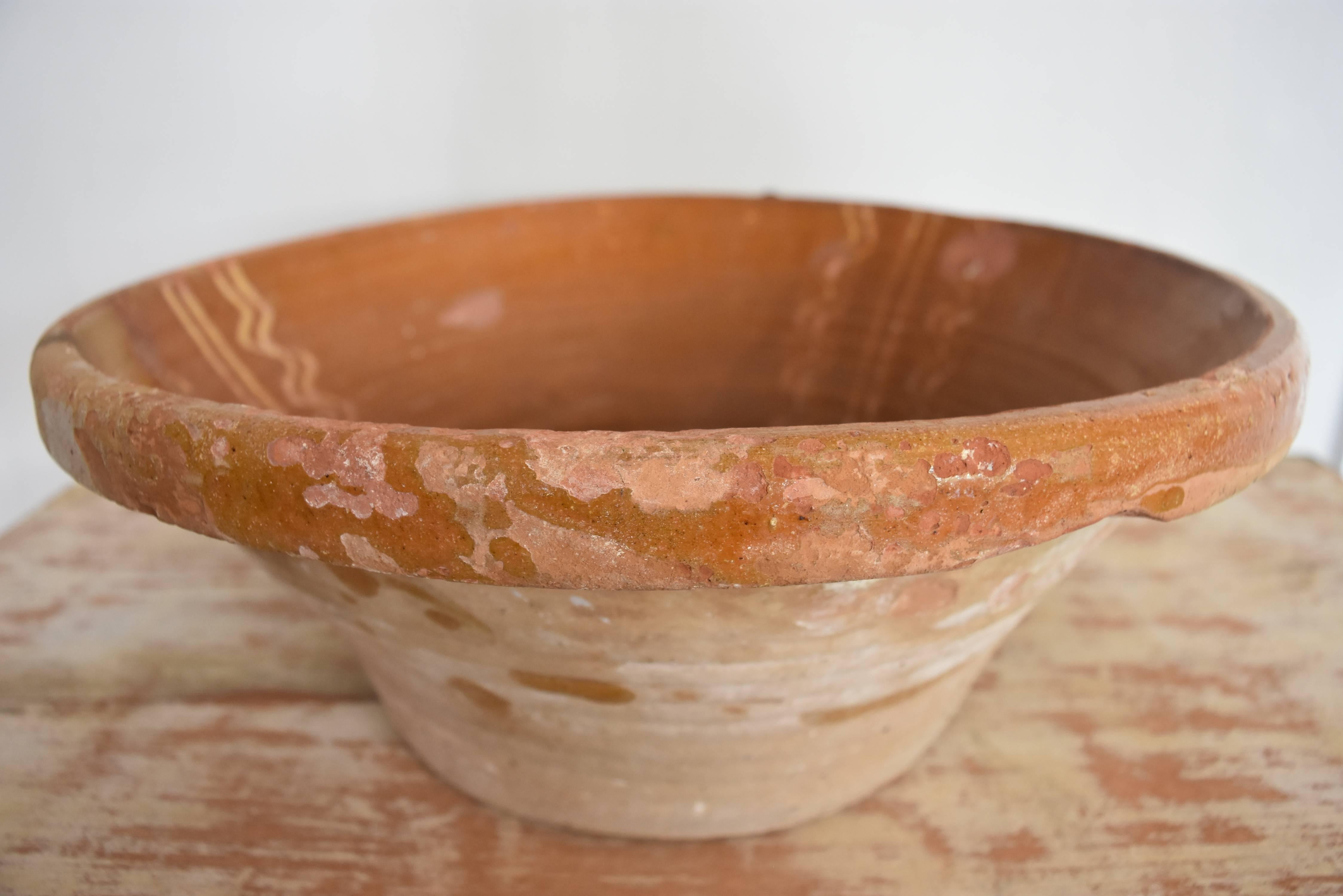 19th Century Spanish Glazed Ceramic Bowl from Andalusia Spain In Good Condition In Houston, TX