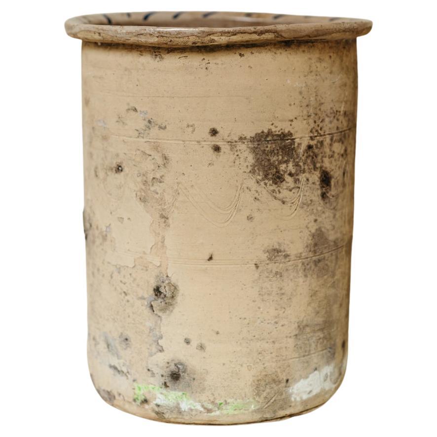 19th Century, Spanish Glazed Creamware Vase