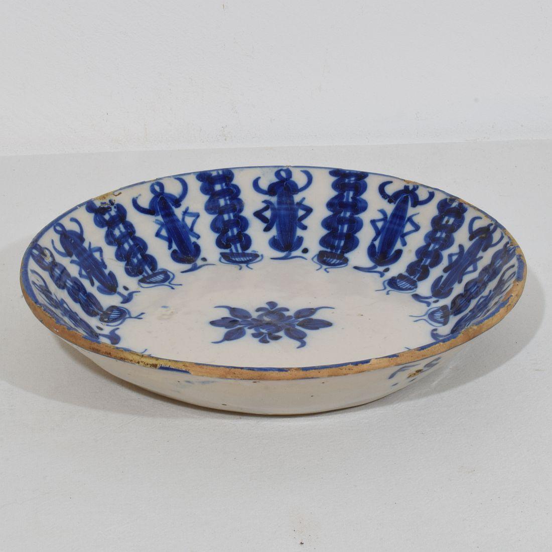 Rustic 19th Century Spanish Glazed Terracotta Bowl