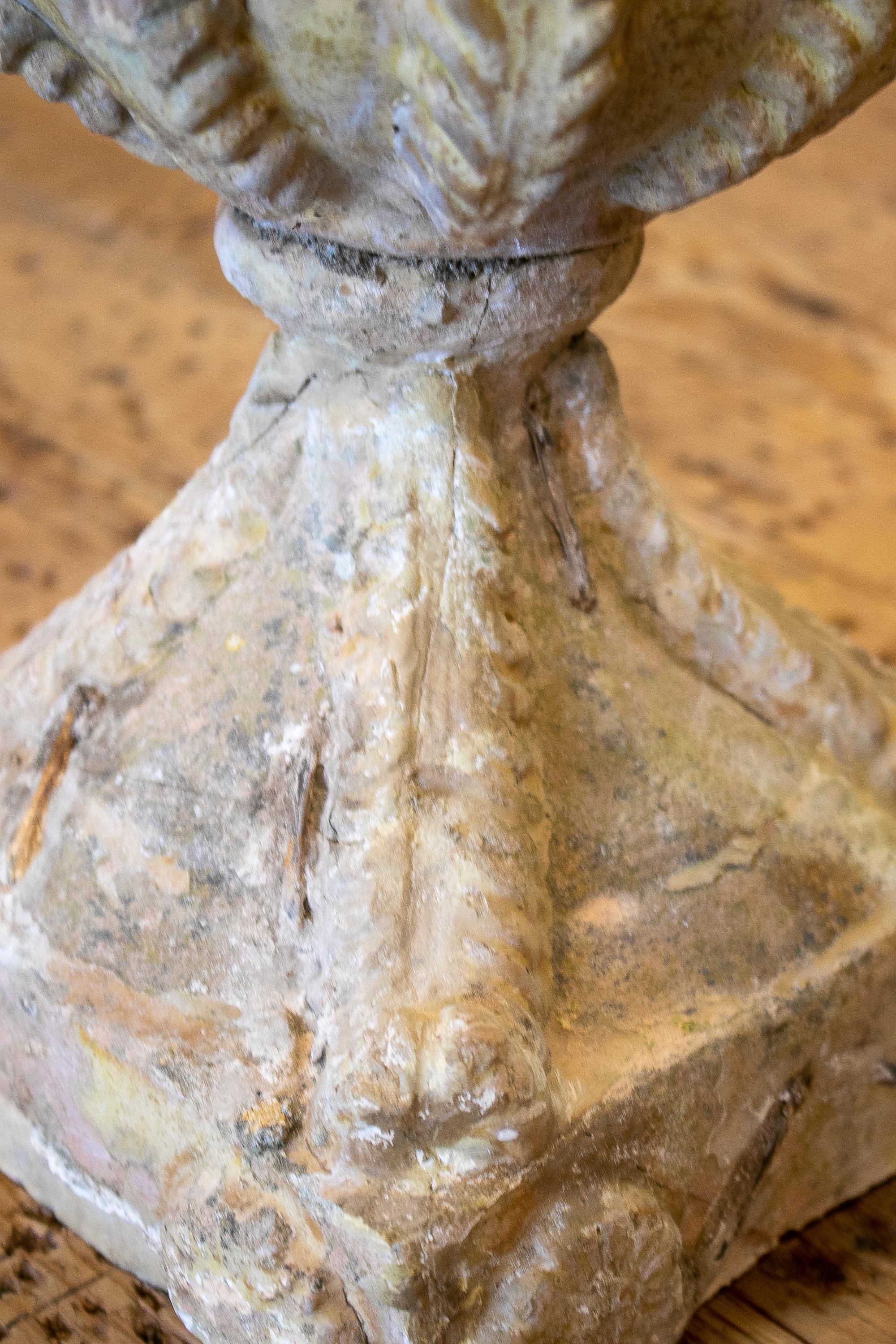 19th Century Spanish Glazed Terracotta Finial w/ Iron Staples Restoration 12