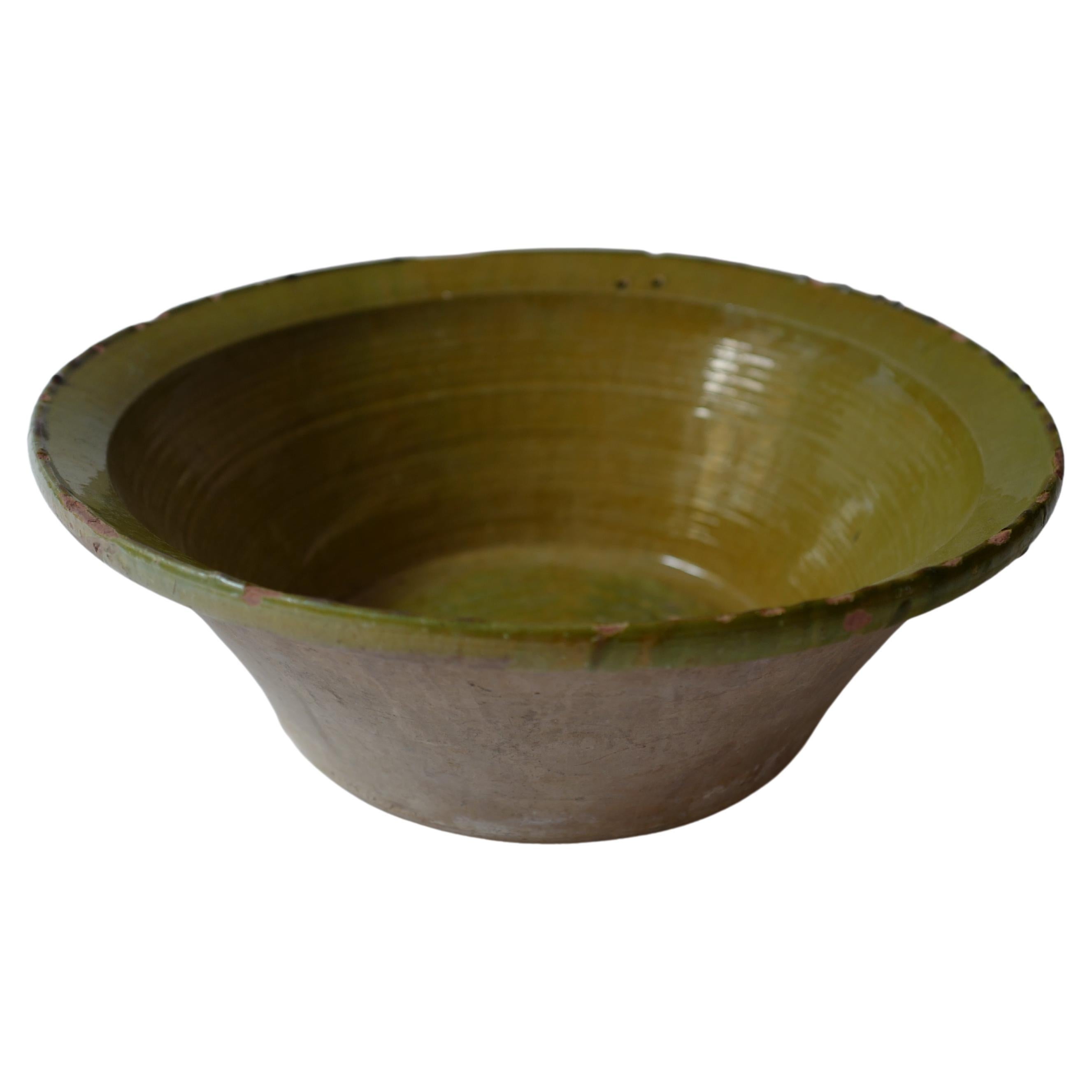 19th Century Spanish Green Tian Bowl  For Sale