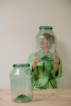 19th century Spanish hand blown xl vases