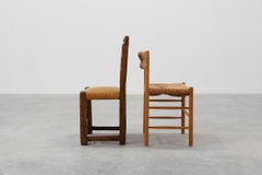 19th Century Spanish Hand-Carved oak Side Chair with Velour Seat