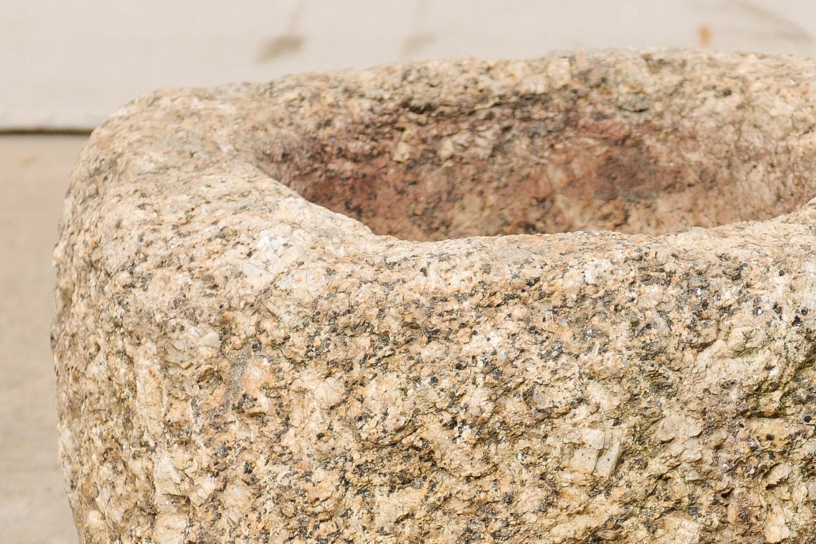 19th Century Spanish Hand Carved Stone Trough 3