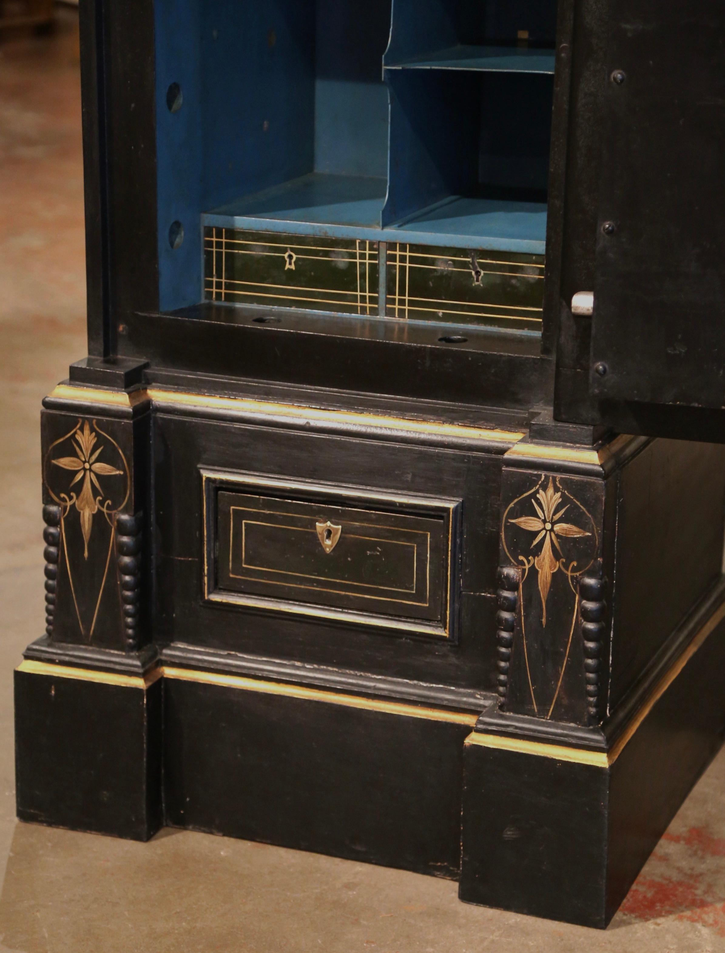 19th Century Spanish Hand Painted and Gilt Iron Safe with Locking Combination 1
