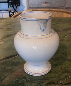 19th Century Spanish Hand Painted Ceramic Jug