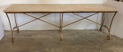 19th Century Spanish Iron Gilt Console with Marble Top