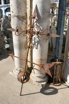 19th Century Spanish Iron Weathervane from the Top of a Building.