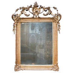 19th Century Spanish Isabellin Rococo Golden Mirror