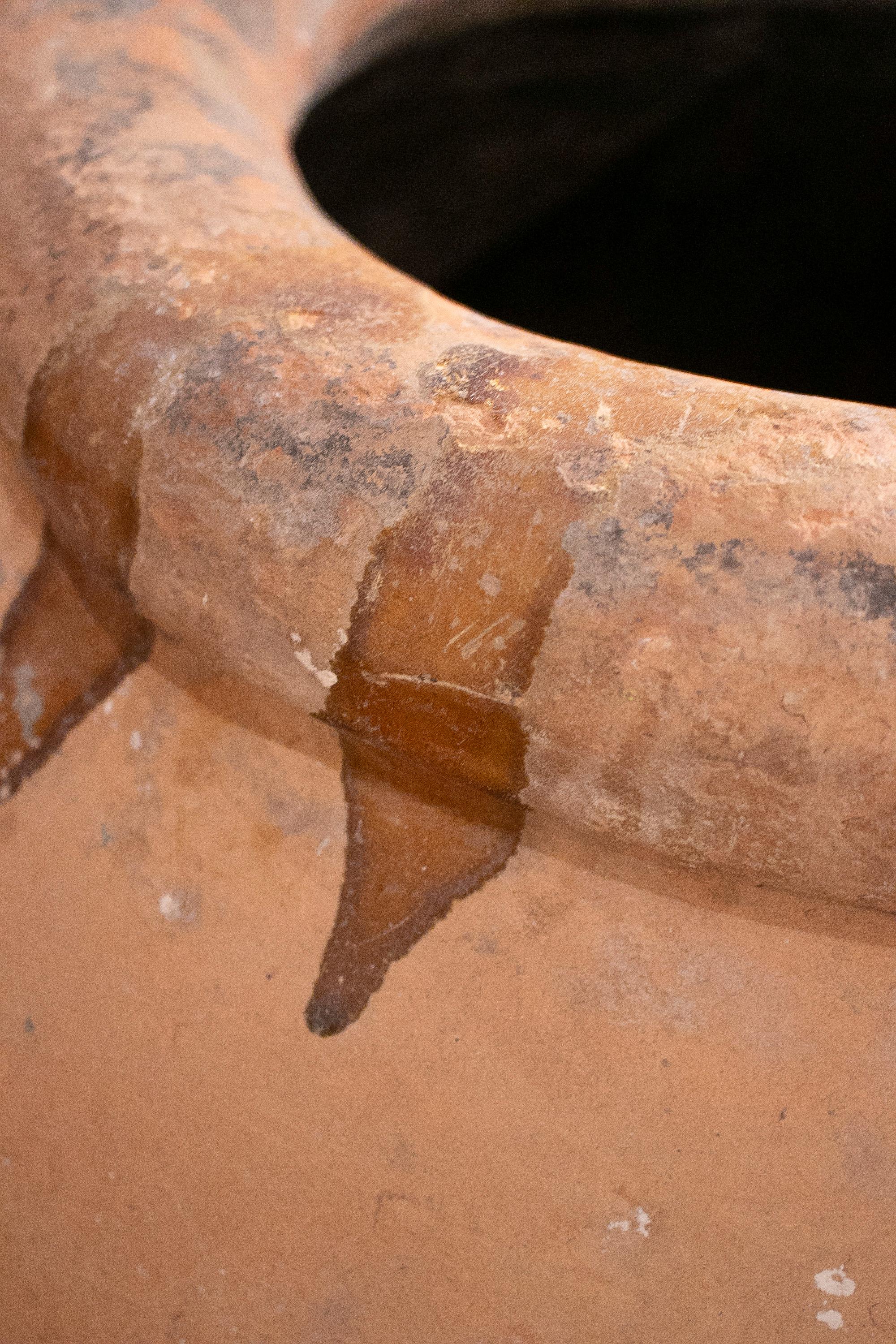 19th Century Spanish Jaen Town Handmade Terracotta Urn 6