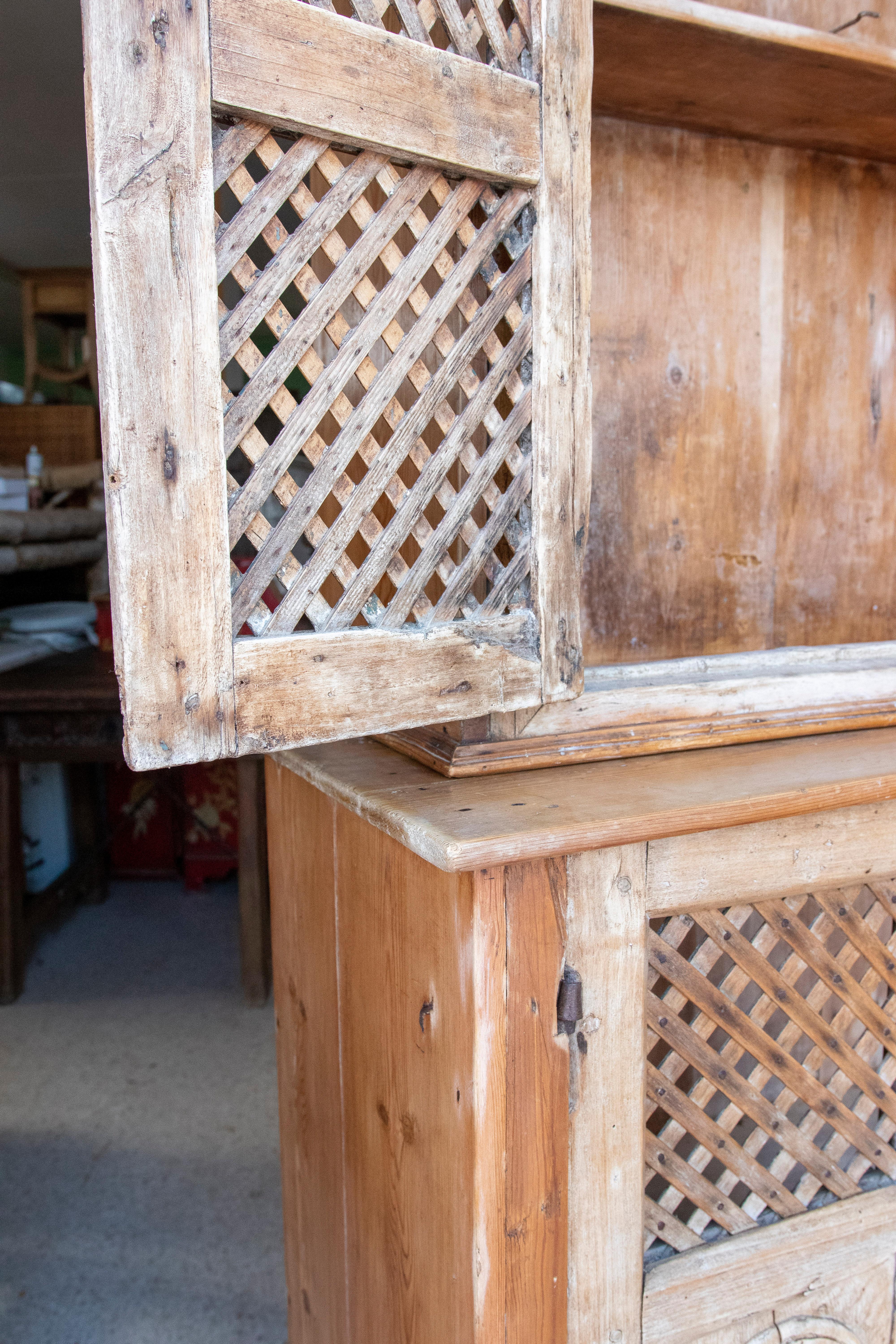 19th Century Spanish Kitchen Cupboard with Louvered Doors 8