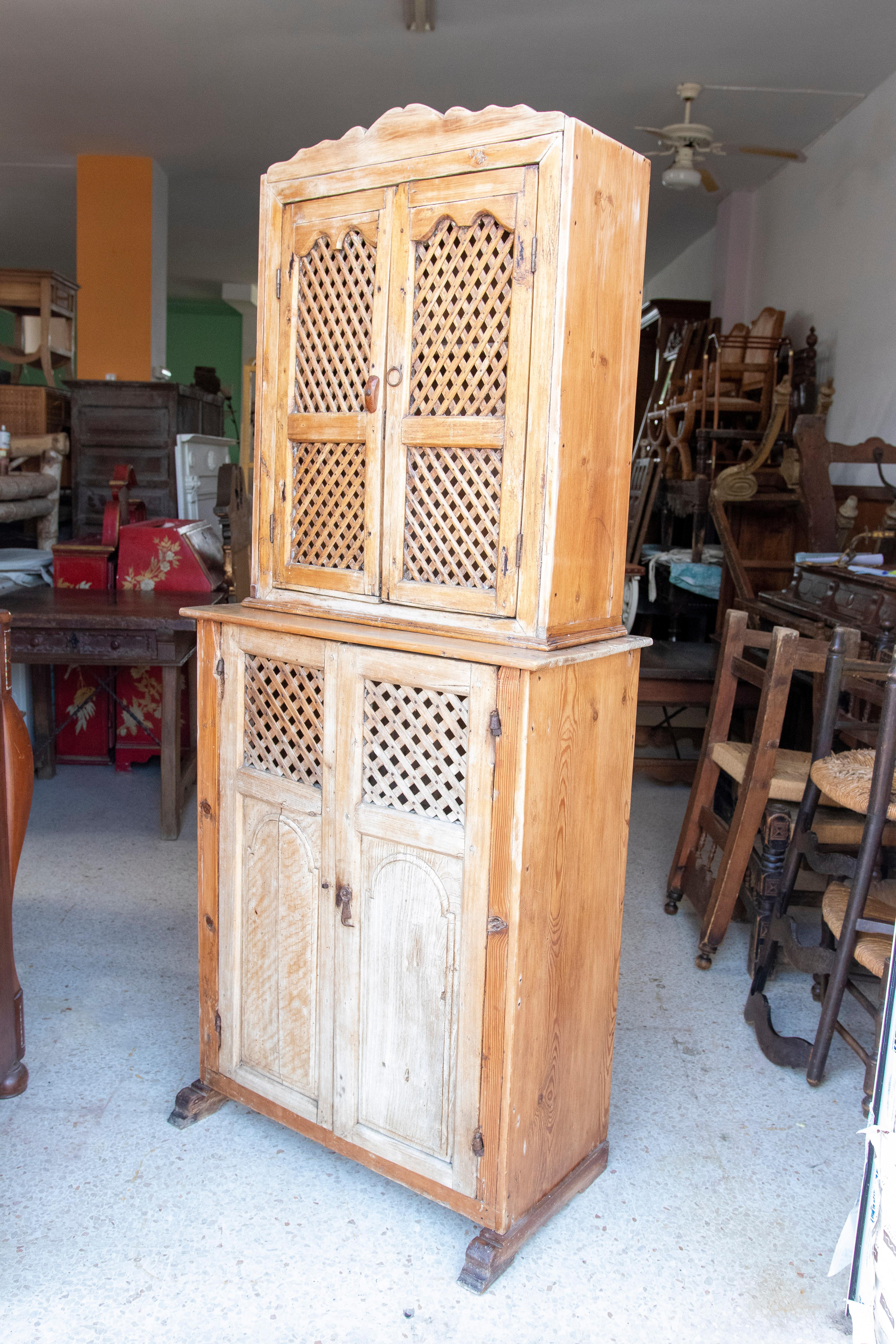 19th Century Spanish Kitchen Cupboard with Louvered Doors 9