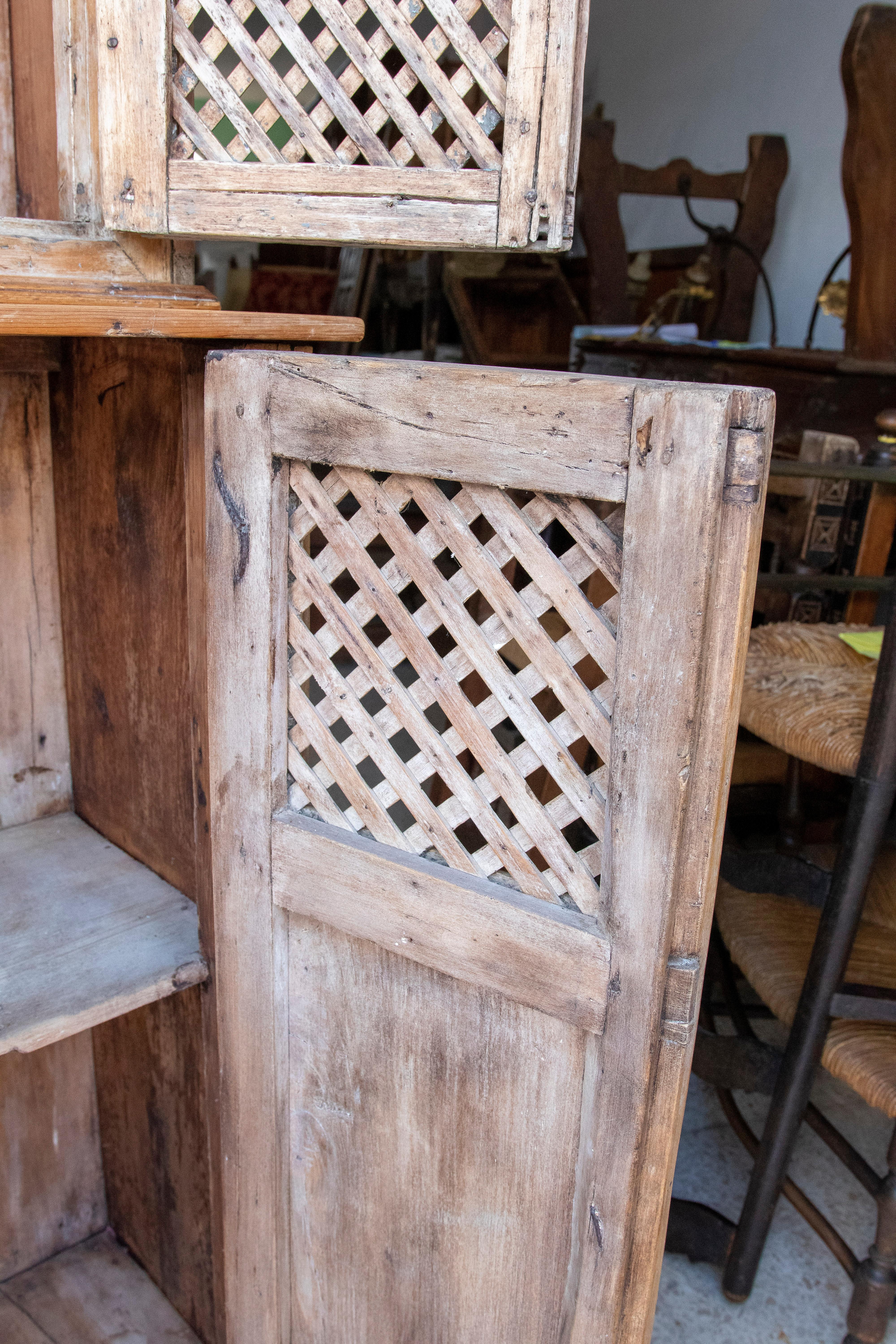 19th Century Spanish Kitchen Cupboard with Louvered Doors 2