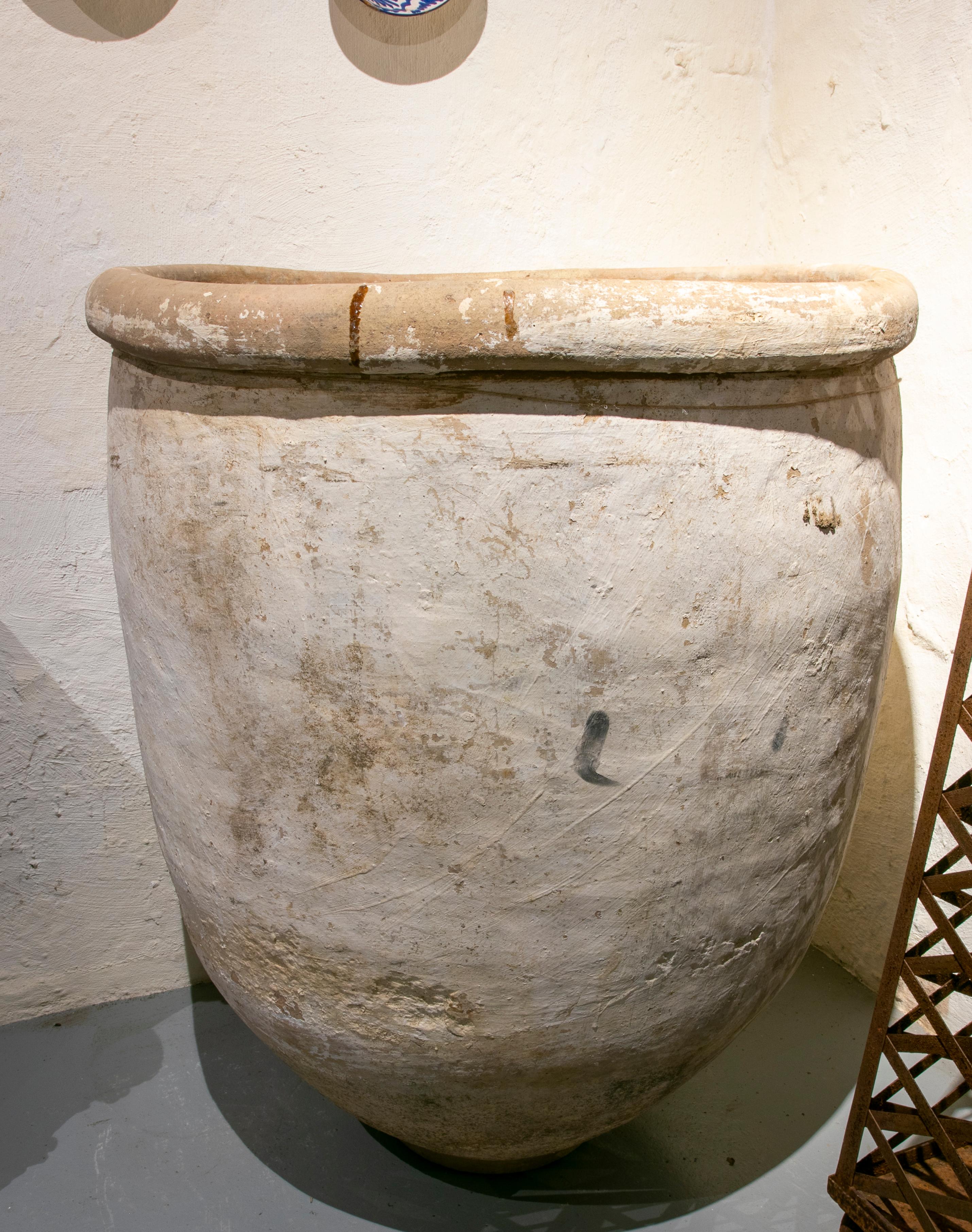 19th Century Spanish, Large Andalusian Handmade Terracotta Earthenware Jar  3