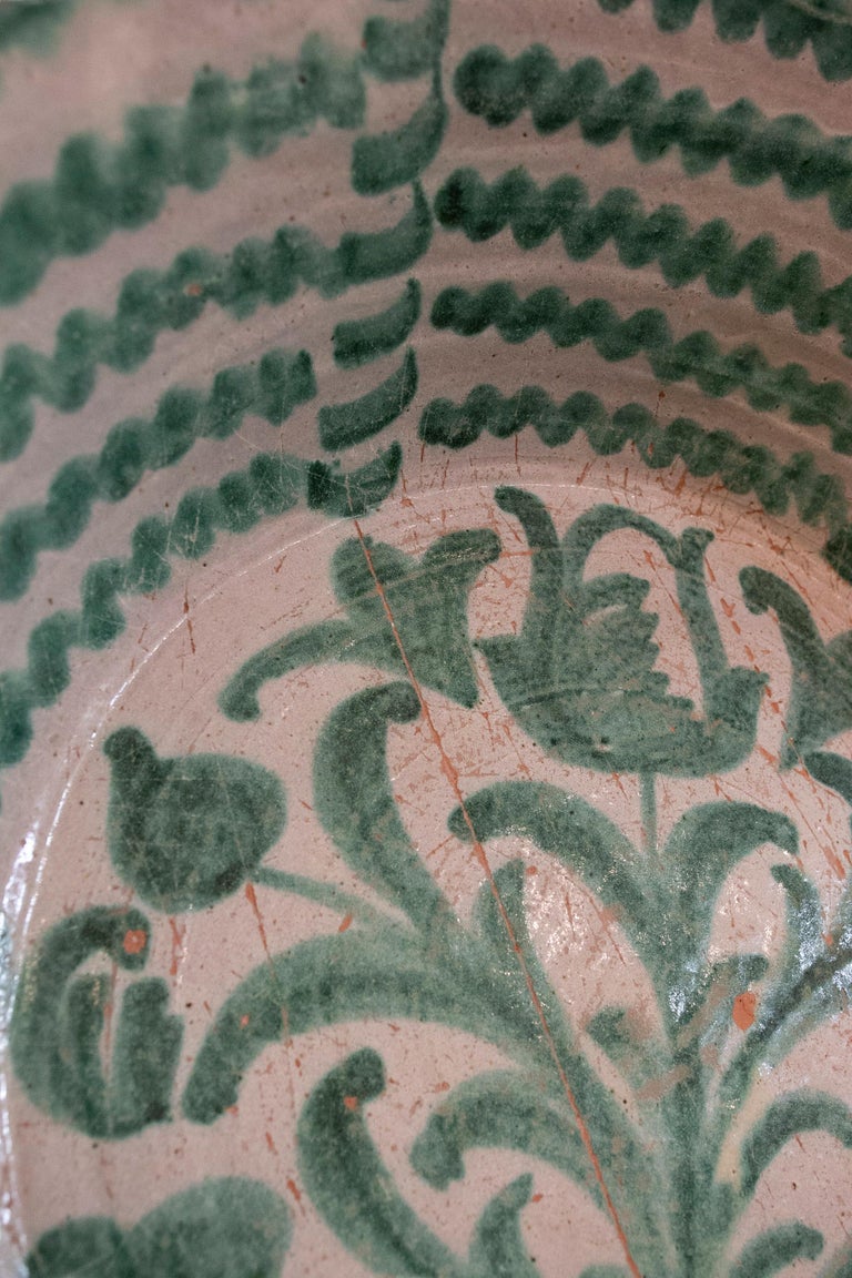 19th Century Spanish Large Granada Fajalauza "Lebrillo" Ceramic Bowl ...