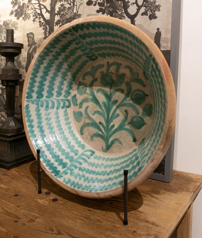 19th Century Spanish Large Granada Fajalauza "Lebrillo" Ceramic Bowl at ...