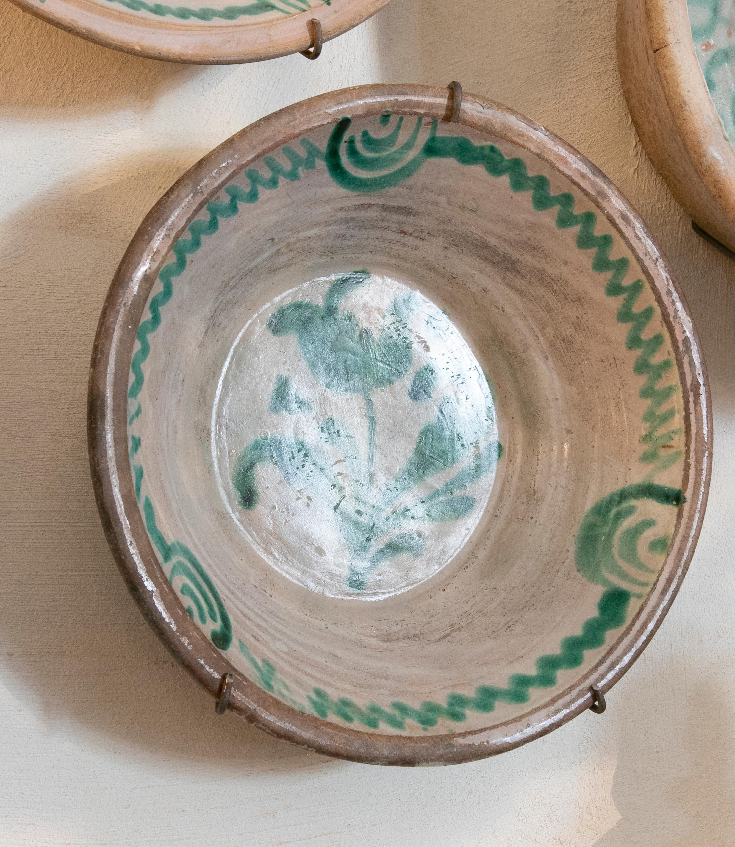 19th Century Spanish Large Granada Fajalauza "Lebrillo" Ceramic Bowl ...