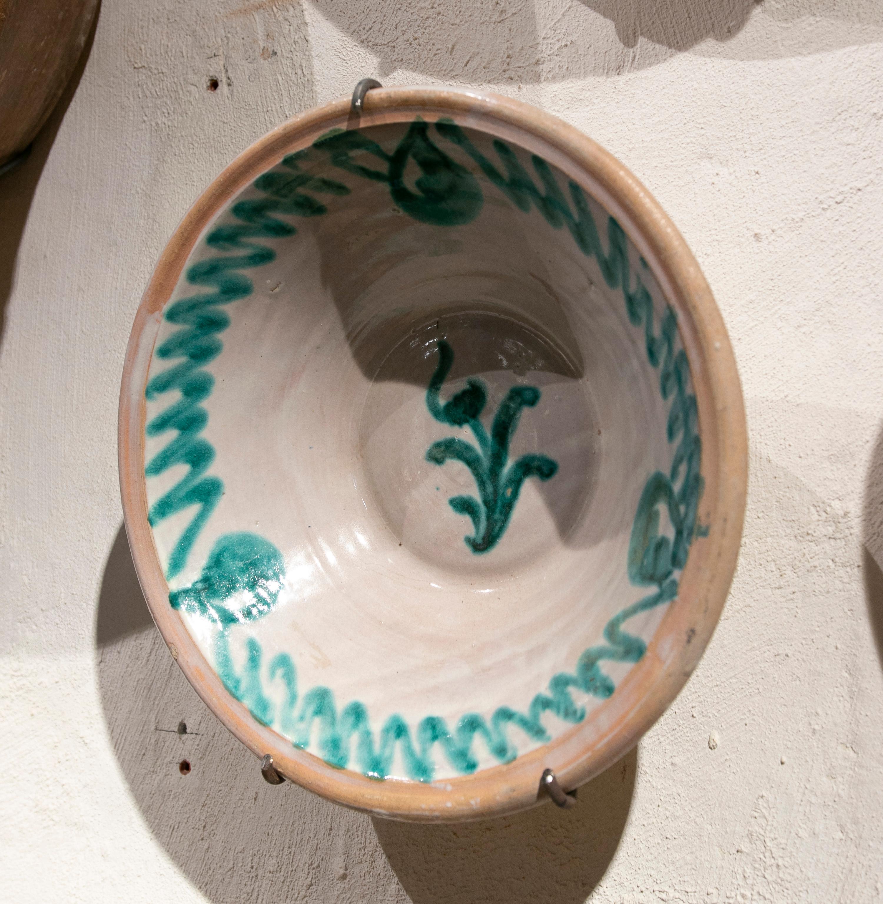 19th Century Spanish Large Granada Fajalauza "Lebrillo" Ceramic Bowl ...