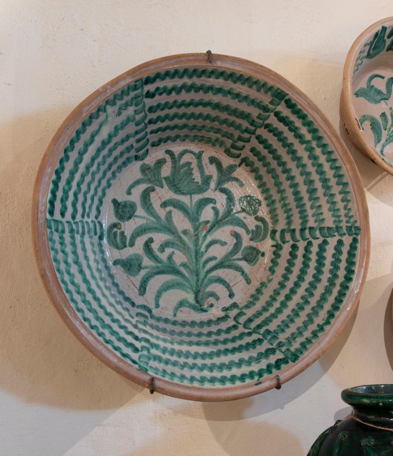 19th Century Spanish Large Granada Fajalauza "Lebrillo" Ceramic Bowl ...