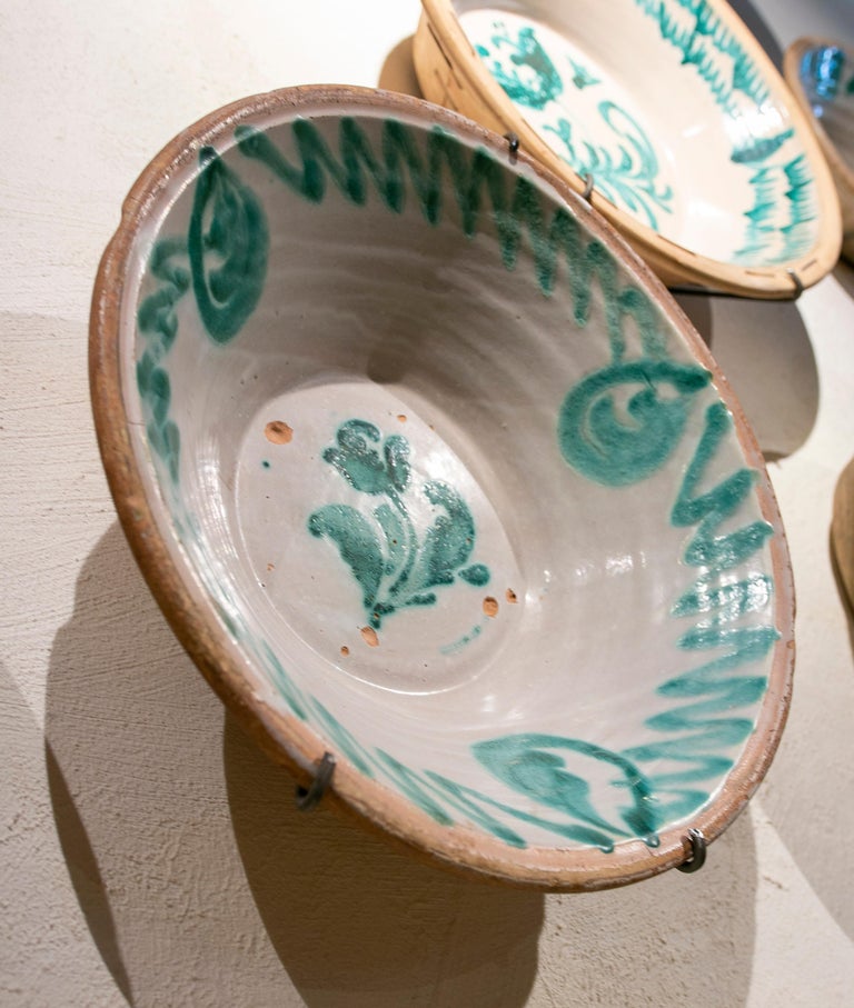 19th Century Spanish Large Granada Fajalauza "Lebrillo" Ceramic Bowl ...