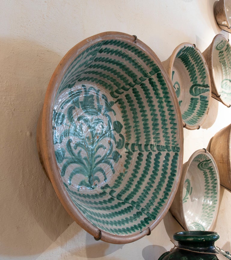19th Century Spanish Large Granada Fajalauza "Lebrillo" Ceramic Bowl ...