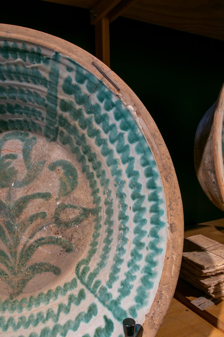 19th Century Spanish Large Granada Fajalauza "Lebrillo" Ceramic Bowl ...