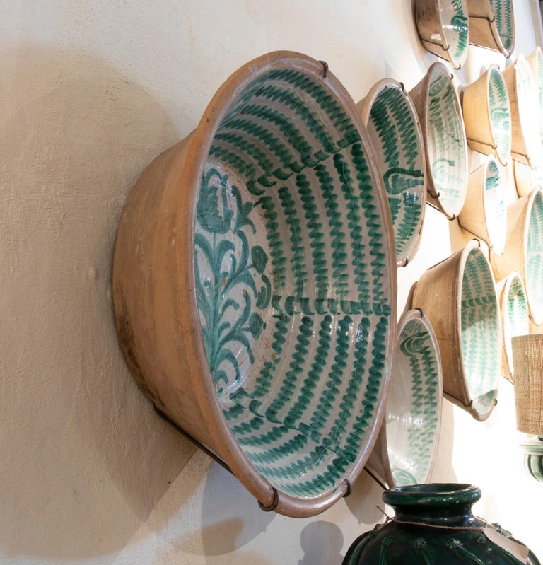 19th Century Spanish Large Granada Fajalauza "Lebrillo" Ceramic Bowl ...