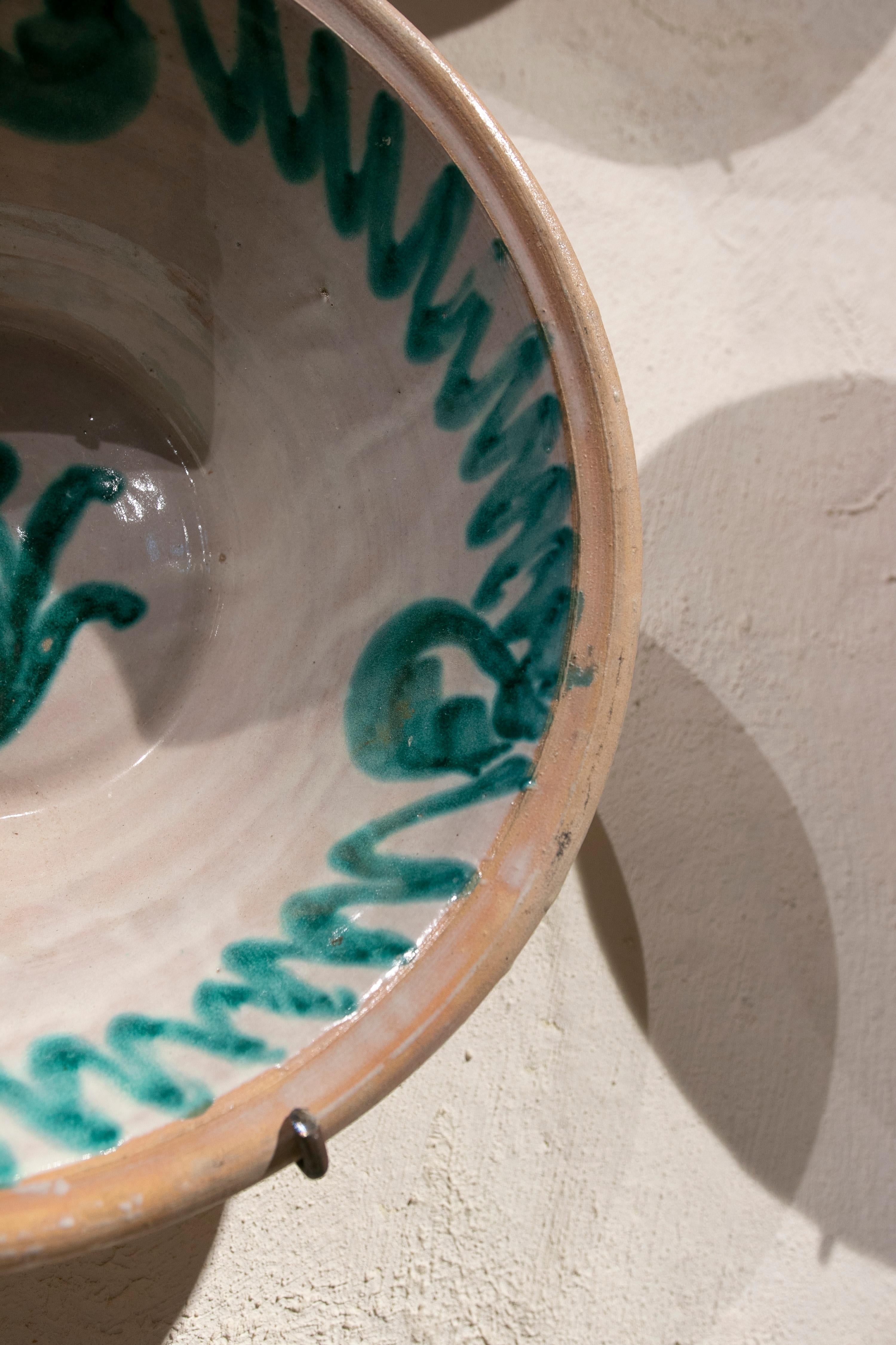 19th Century Spanish Large Granada Fajalauza "Lebrillo" Ceramic Bowl ...