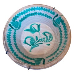 19th Century Spanish Large Granada Fajalauza "Lebrillo" Ceramic Bowl