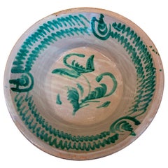 19th Century Spanish Large Granada Fajalauza "Lebrillo" Ceramic Bowl