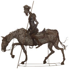 Antique Spanish Wire Don Quixote Figure