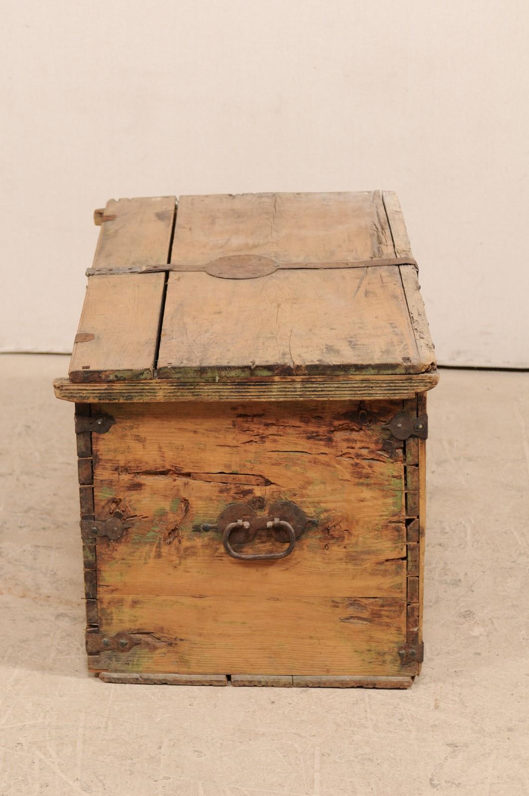 19th Century Spanish Light Wood Coffer or Small Coffee Table 3