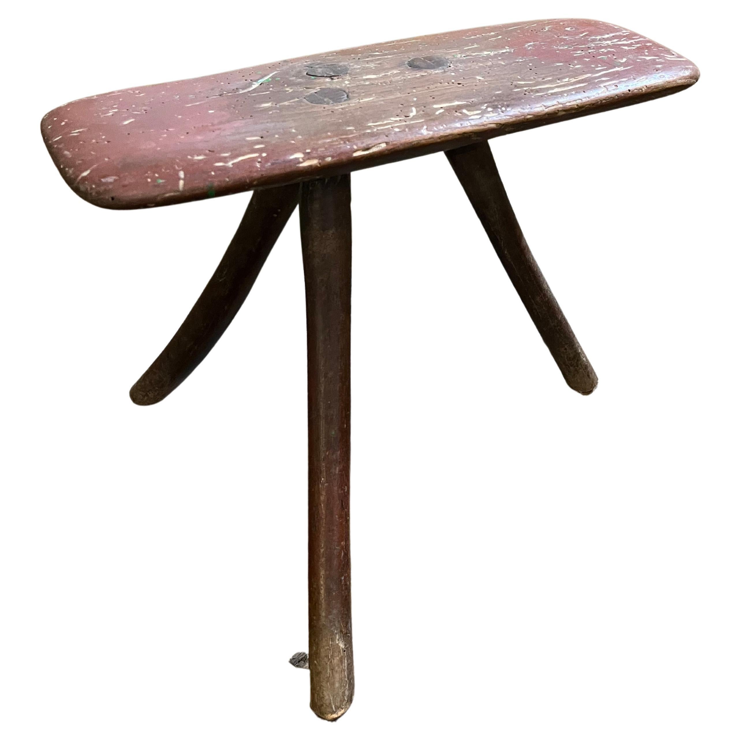 A very charming rustic later 19th century Milking Stool from the Catalan region of Spain.  A wonderful accessory piece.
