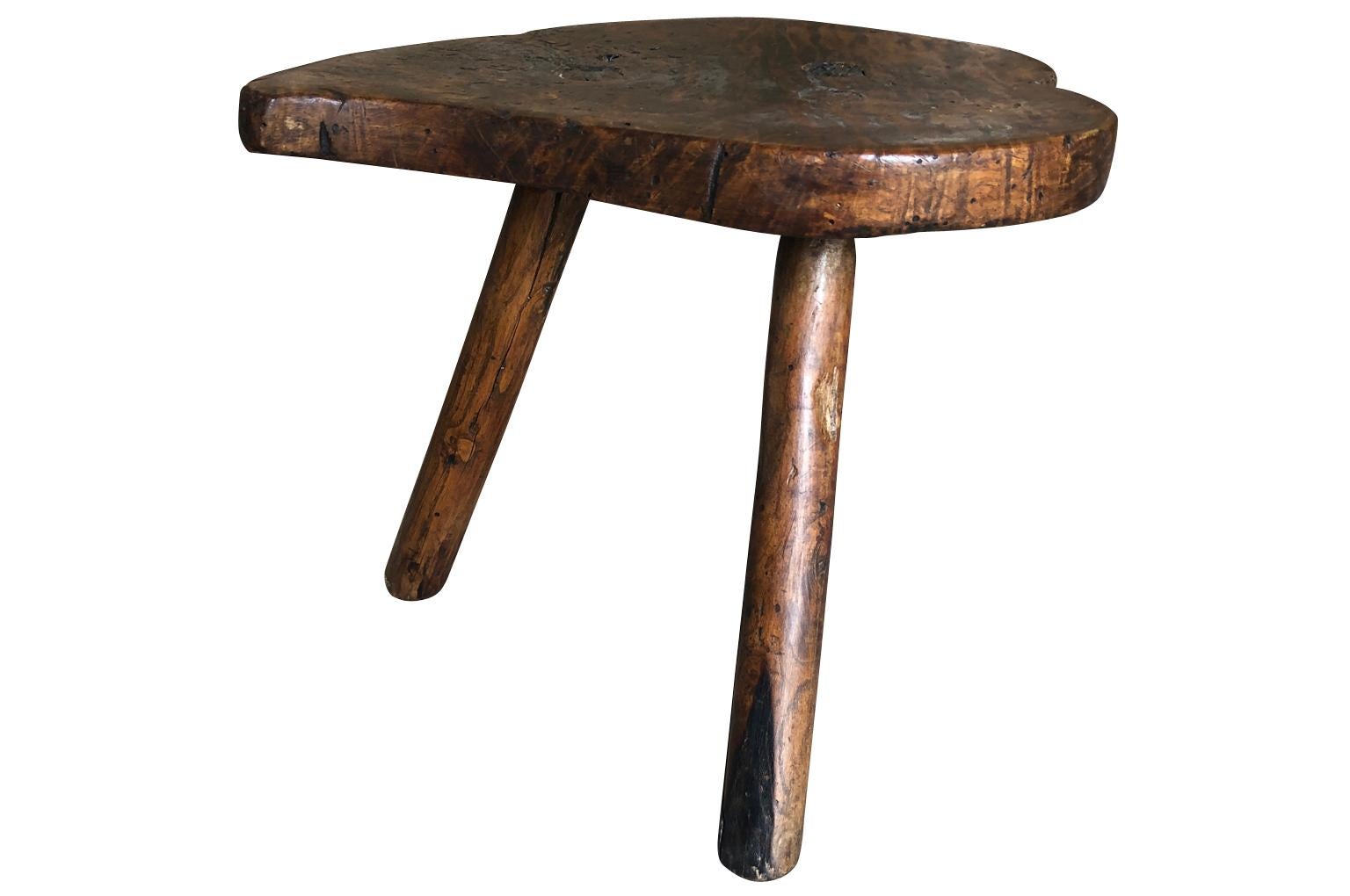 Chestnut 19th Century Spanish Milking Stool