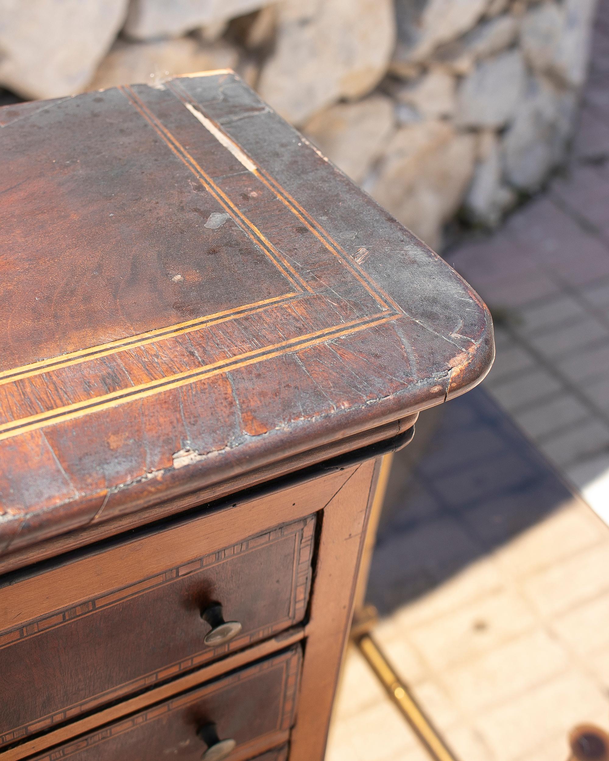 19th Century Spanish Miniature 3-Drawer Chest For Sale 4