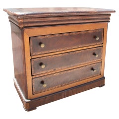 Antique 19th Century Spanish Miniature 3-Drawer Chest