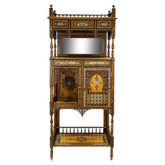 19th Century Spanish Nasrid Revival Parquetry Wood Cabinet 