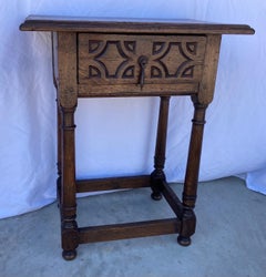 19th Century Spanish Oak Side Table/End Table