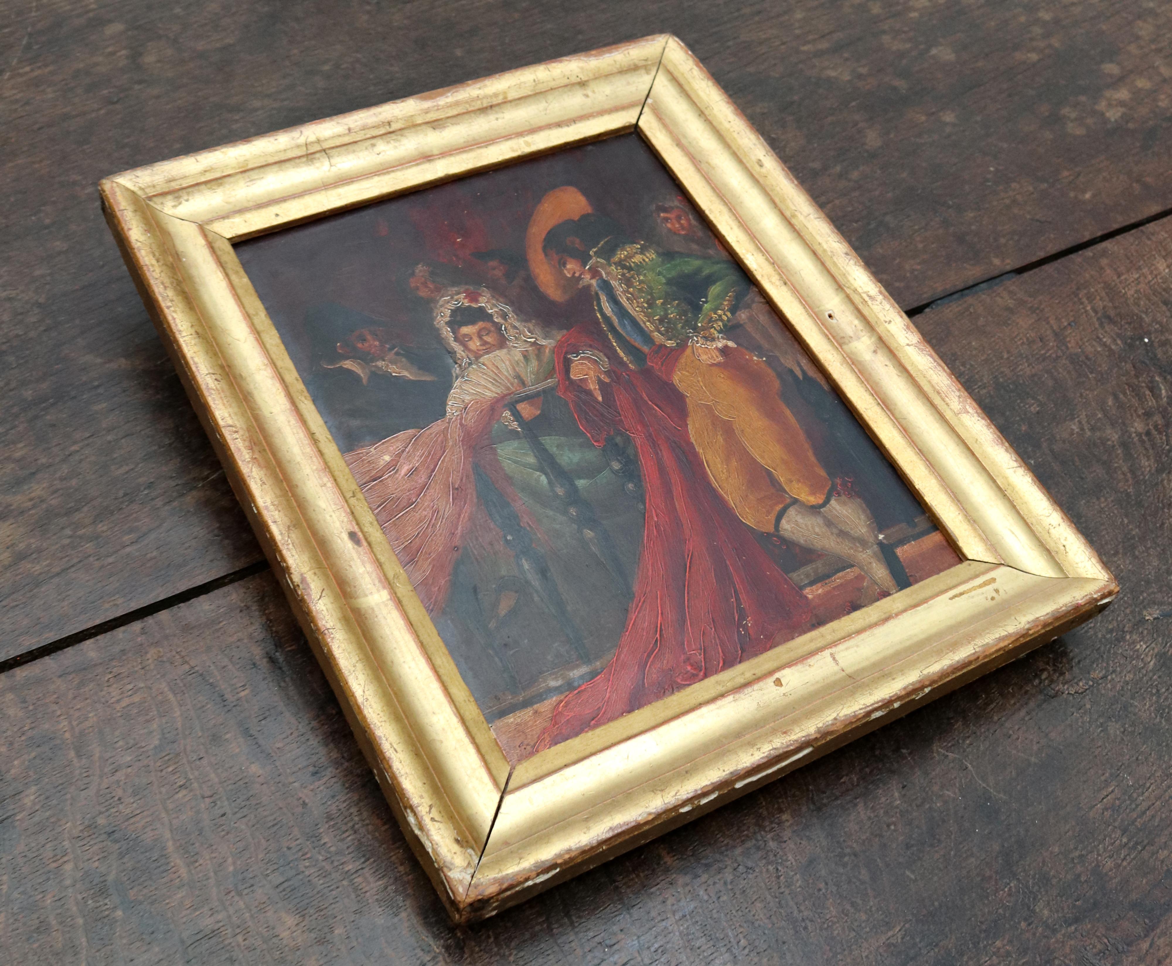 20th Century 19th Century Spanish Oil on Wood Painting in Bullfighter Style For Sale