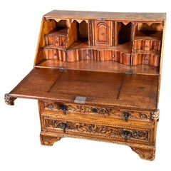 19th Century Spanish Olive Wood Tilt Top Desk