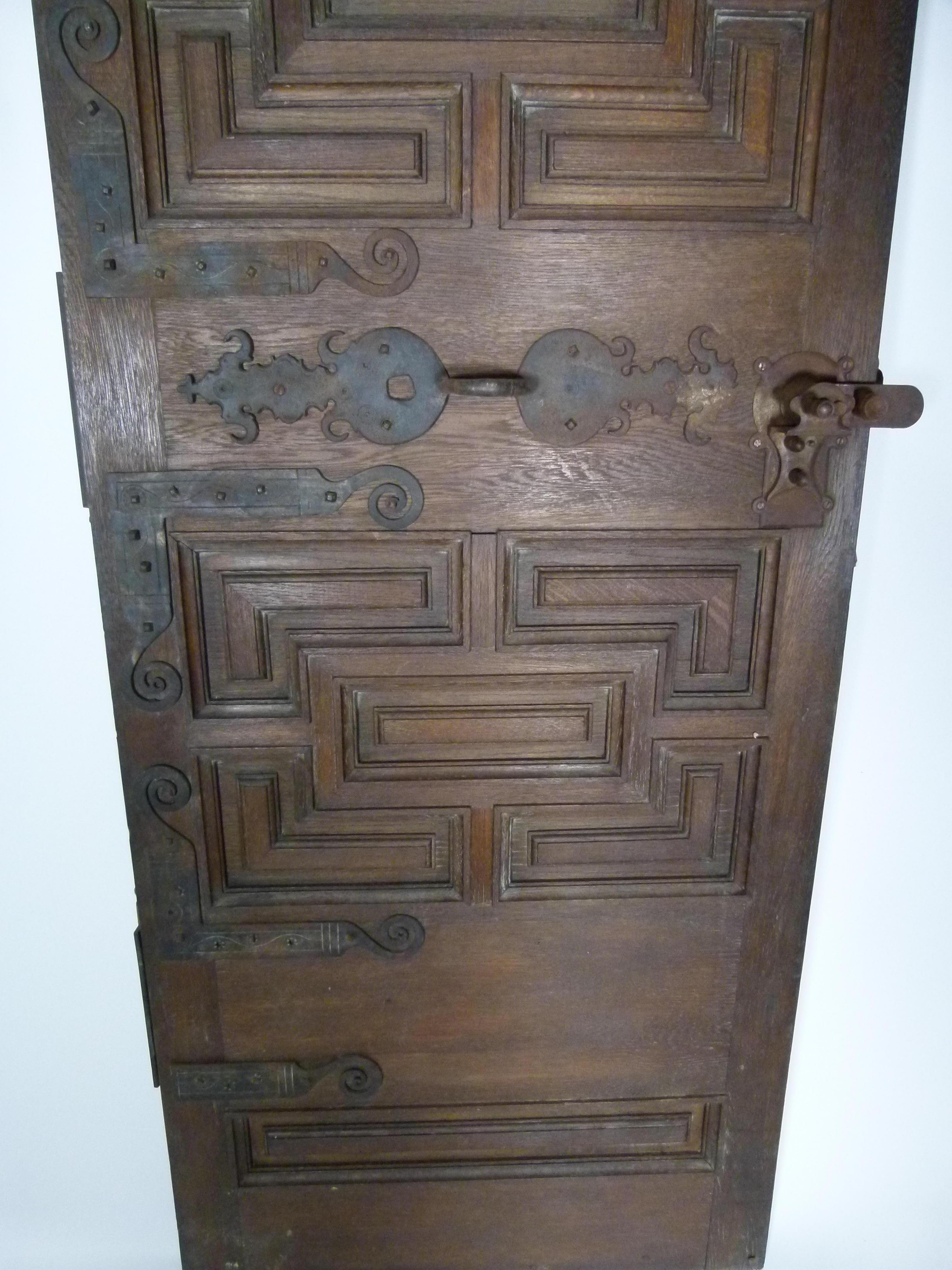 19th Century Original Chestnut Spanish Door 12