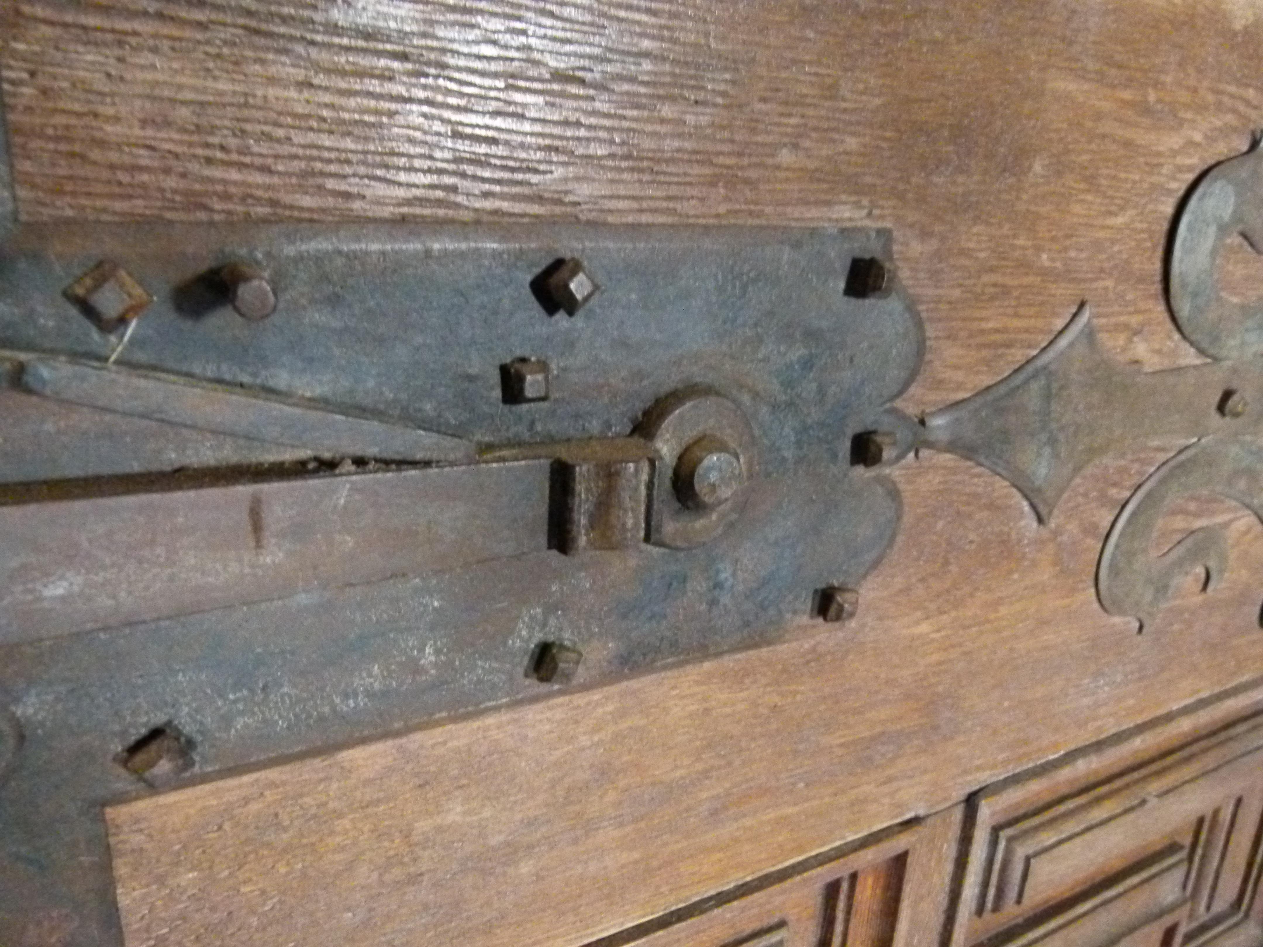 Hand-Carved 19th Century Original Chestnut Spanish Door