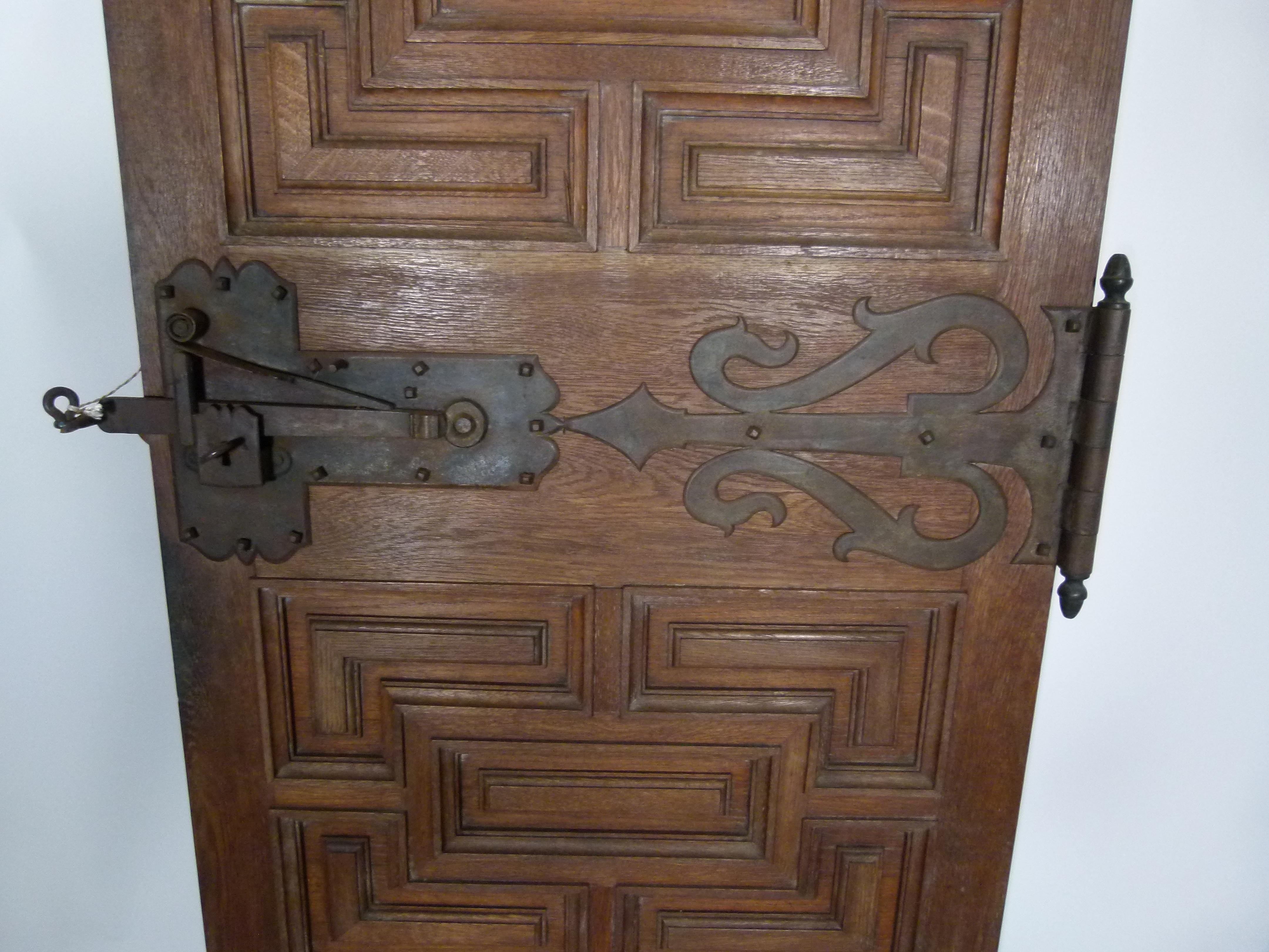 19th Century Original Chestnut Spanish Door 4