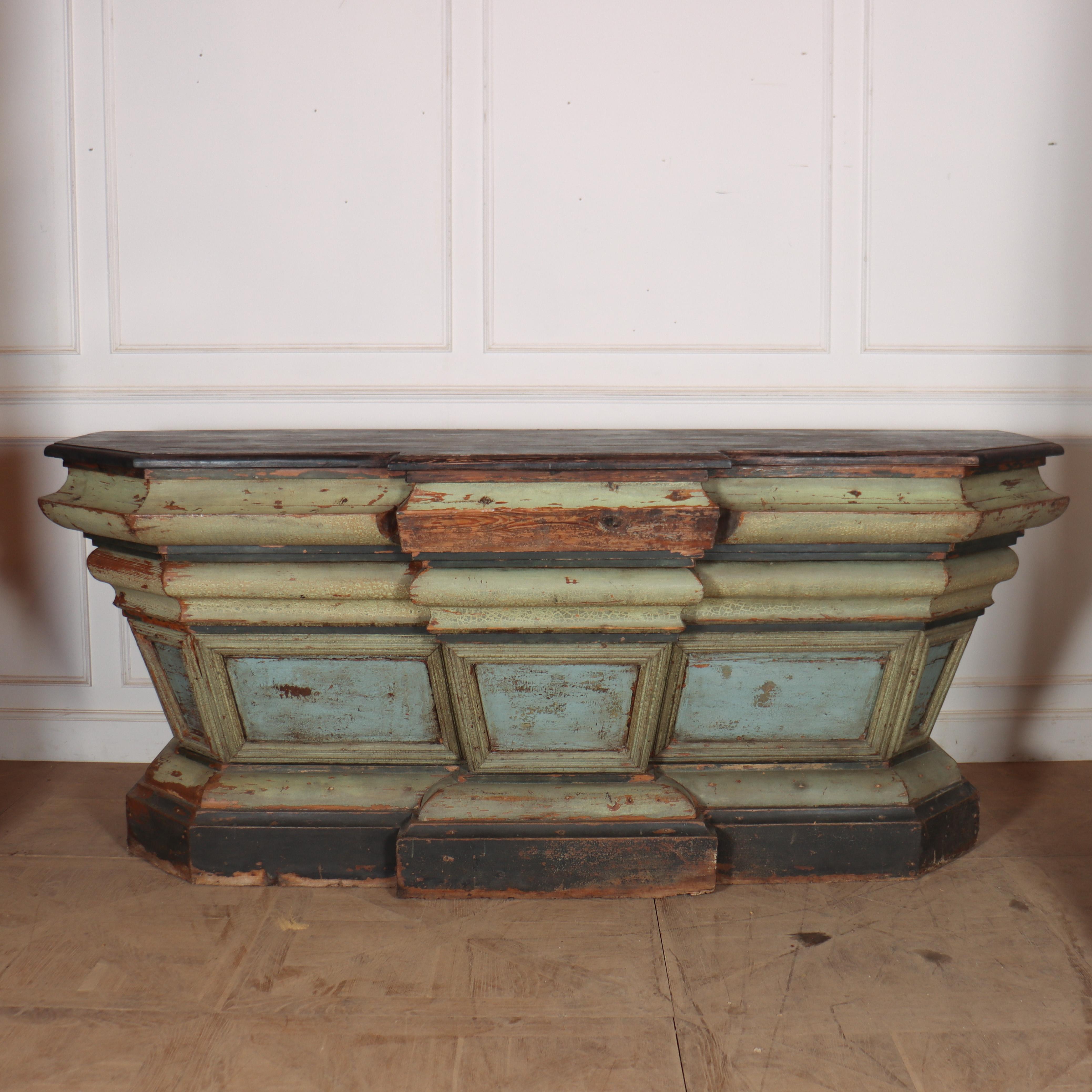 19th Century Spanish Original Painted Shop Counter 2