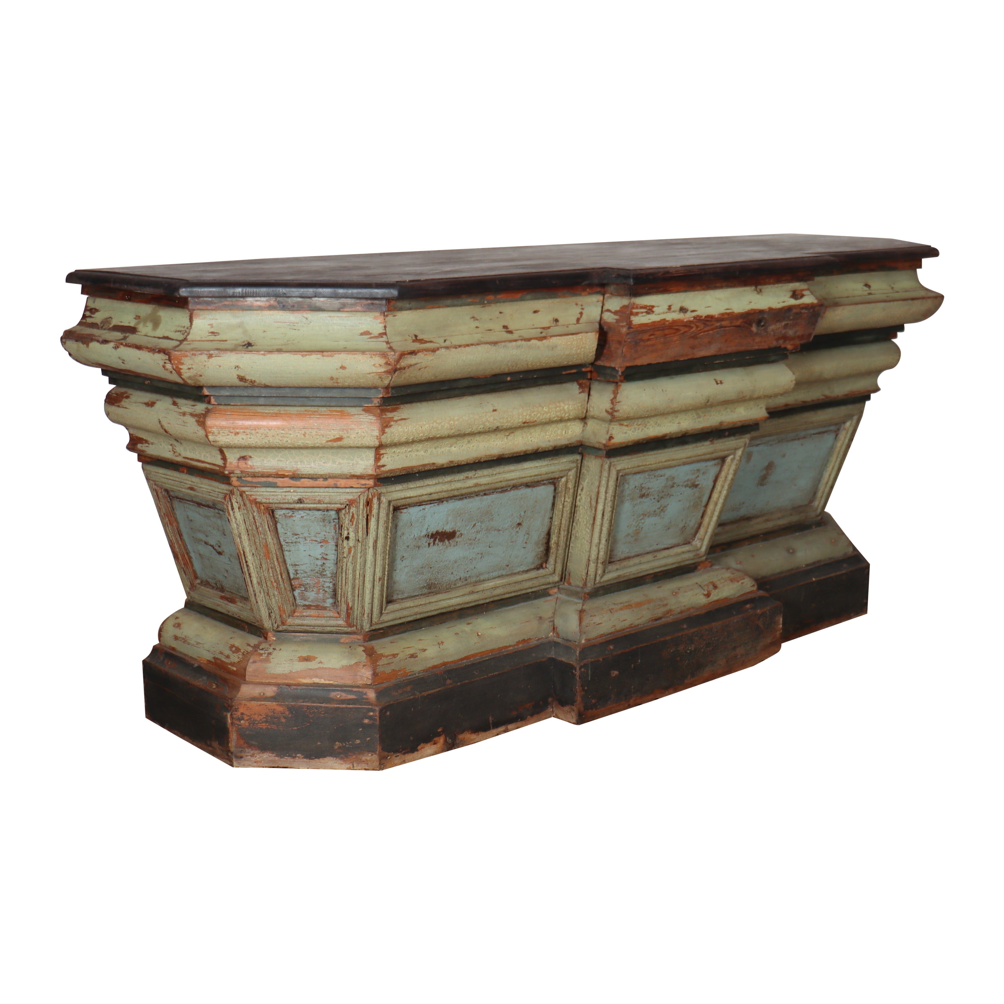 19th Century Spanish Original Painted Shop Counter