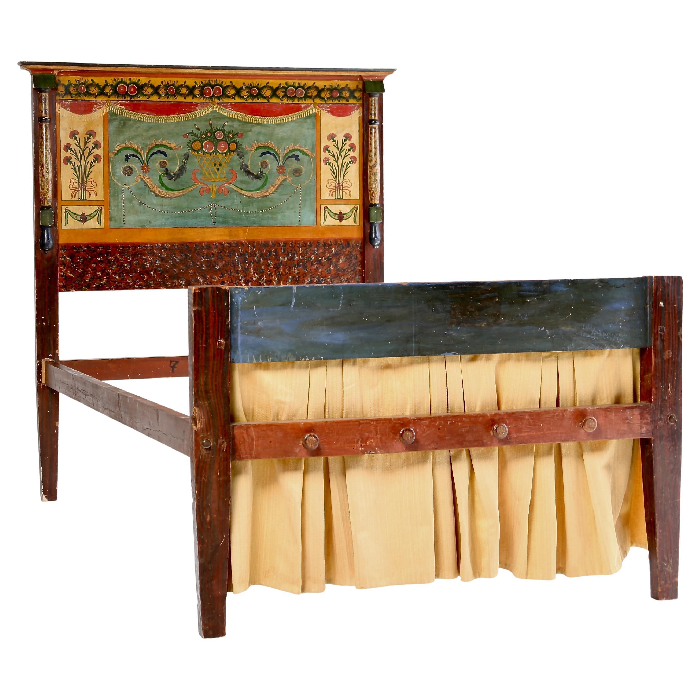 19th Century Spanish Painted Bed For Sale